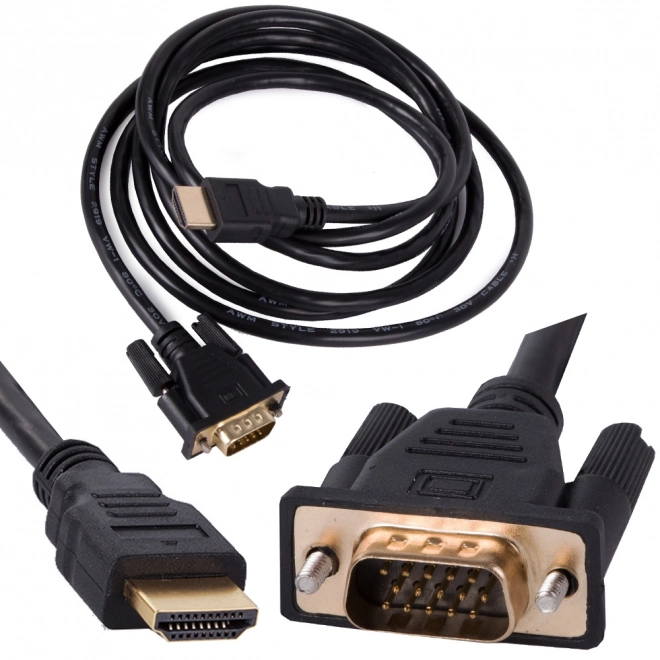 VGA - HDMI kábel 2m arany csatlakozóval