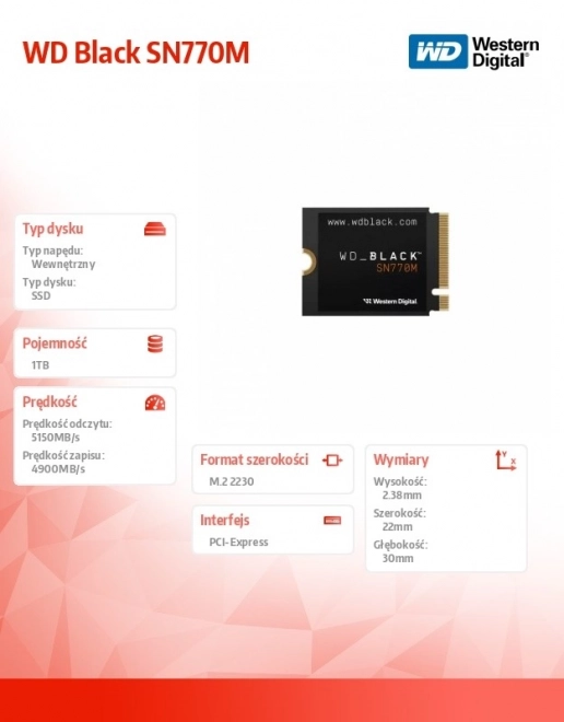 Wd black sn770m 1tb ssd meghajtó