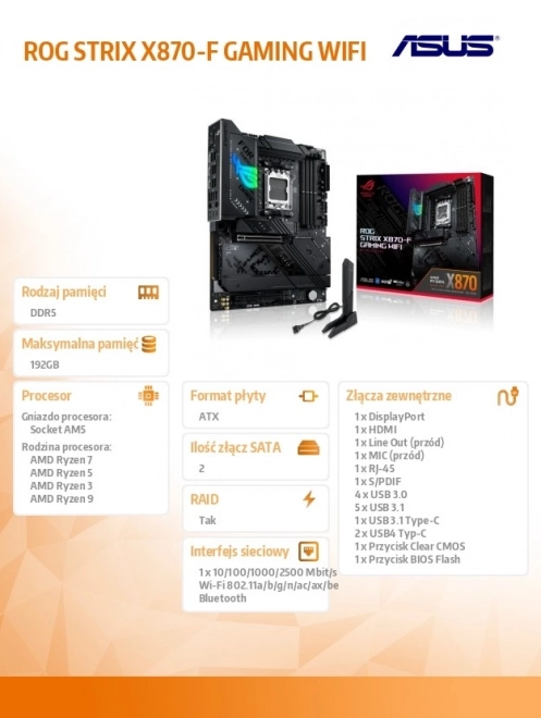Rog Strix X870-F gaming wifi alaplap