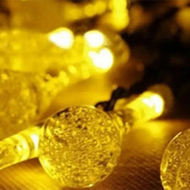 Napelemes kerti LED fényfüzér terasz erkély 50 LED