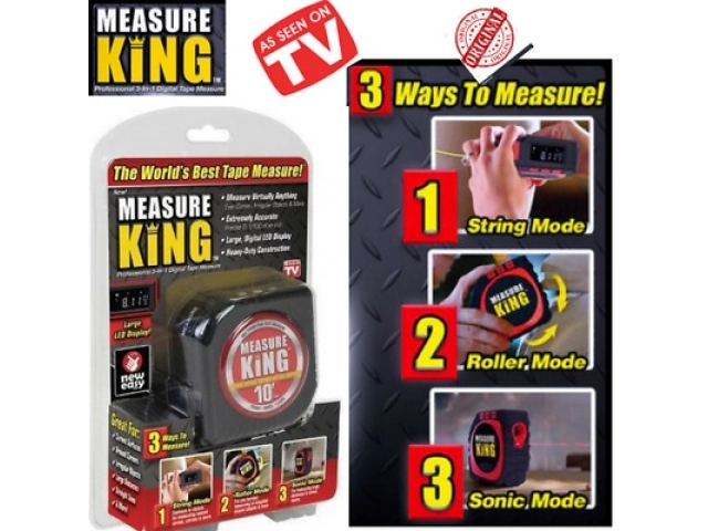 Measure King - Elektronikus lézeres távolságmérő-méter 3 az 1-ben visszahúzható 3m