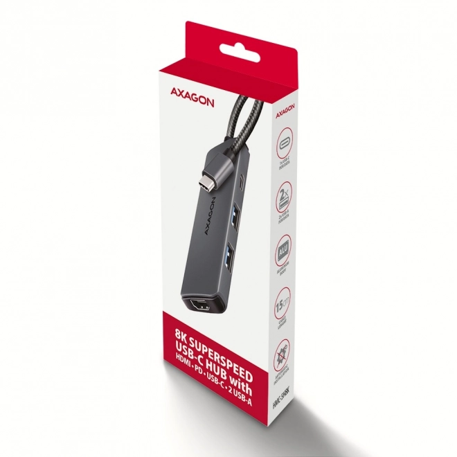 Wieloportos AXAGON USB-C Hub 5 az 1-ben