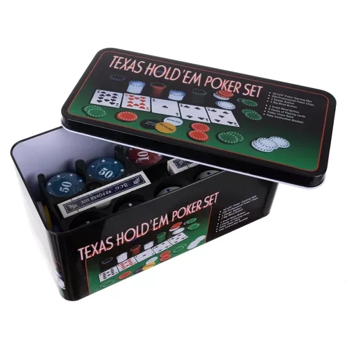 Texas póker készlet 200 zsetonnal