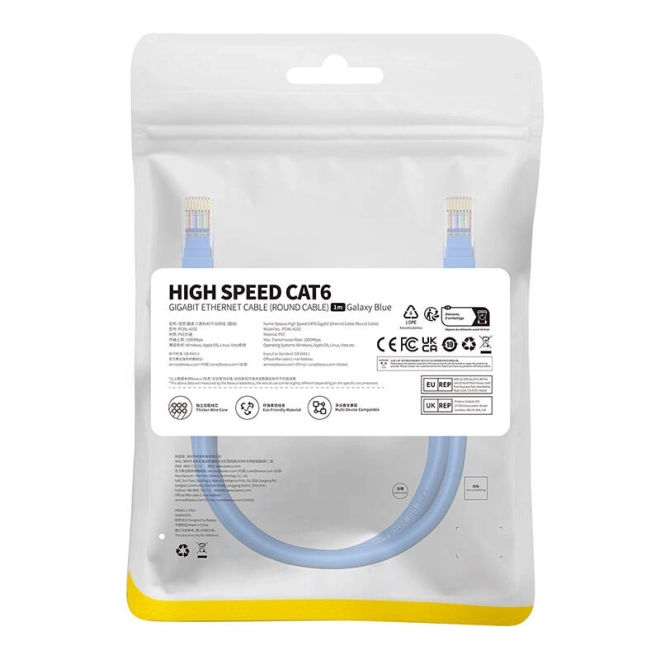 Baseus Ethernet hálózati kábel Cat.6, 1 m, kék