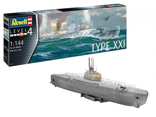 Német tengeralattjáró Típus XXI 1/144 modell