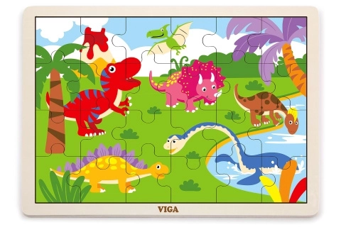 Fa puzzle dinoszauruszokkal