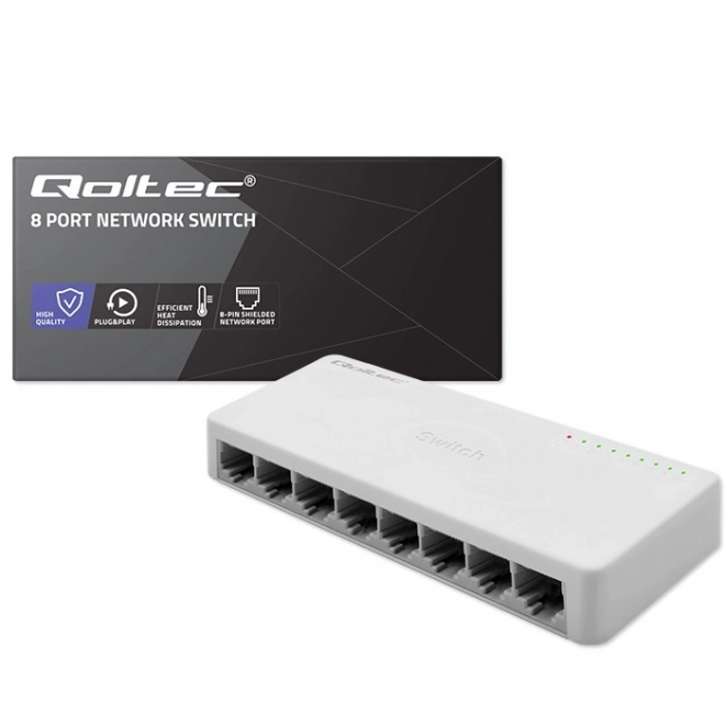 Qoltec 8 portos gigabites hálózati switch