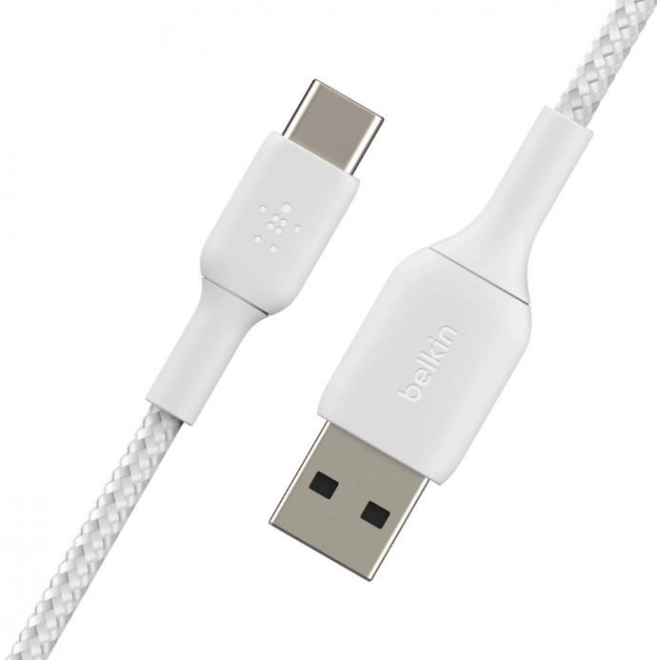 Fonott USB-C USB-A kábel 15 cm fehér