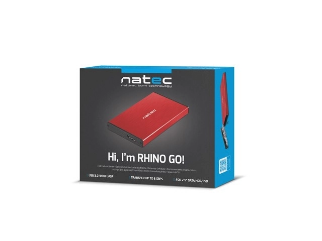 Rhino Go 2.5 külső HDD/SSD ház USB 3.0 piros