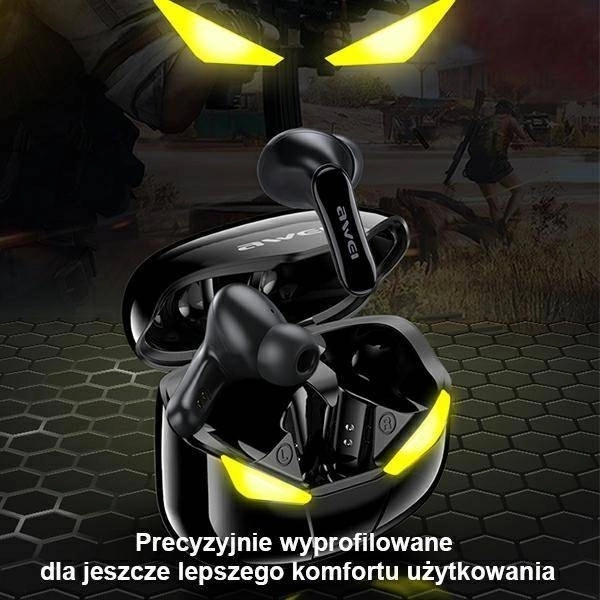 Vezeték nélküli fejhallgató Awei T35 dokkolóállomással játékosoknak, fekete
