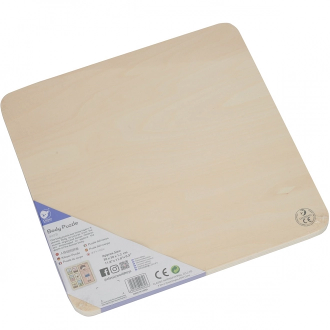 Társas fa puzzle emberi test/sport fóliában 30x30cm 12m+