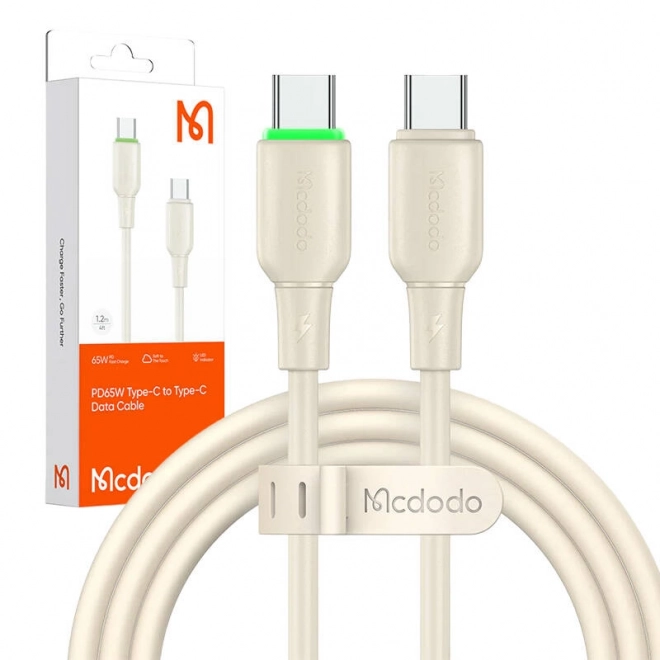 Usb-c kábel Usb-c típusra 65W MCDODO (1.2m, bézs)