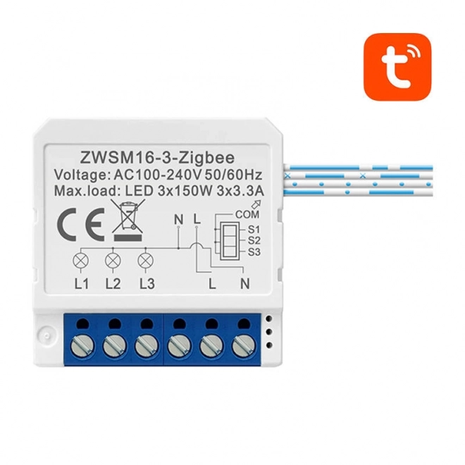 Intelligens ZigBee kapcsoló modul TUYA-val