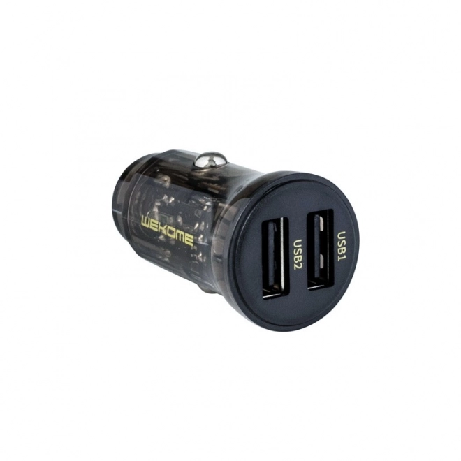 Autós töltő 2 x USB-A gyors töltés 15W fekete / átlátszó