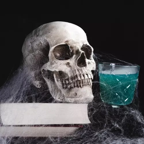 Műpókháló 2 pókkal halloweenra