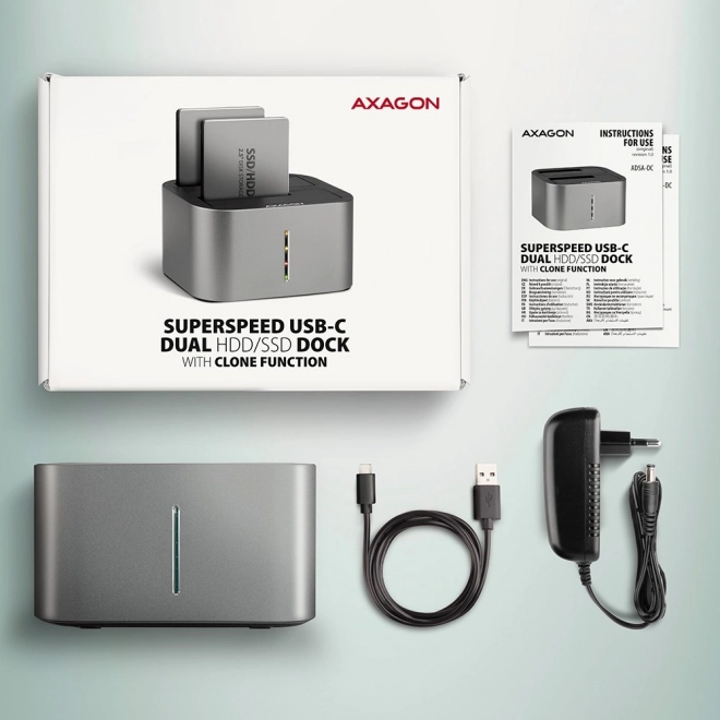 Usb 3.2 Gen 1 dokkoló állomás - 2x Sata 6G 2.5/3.5 SSD/HDD