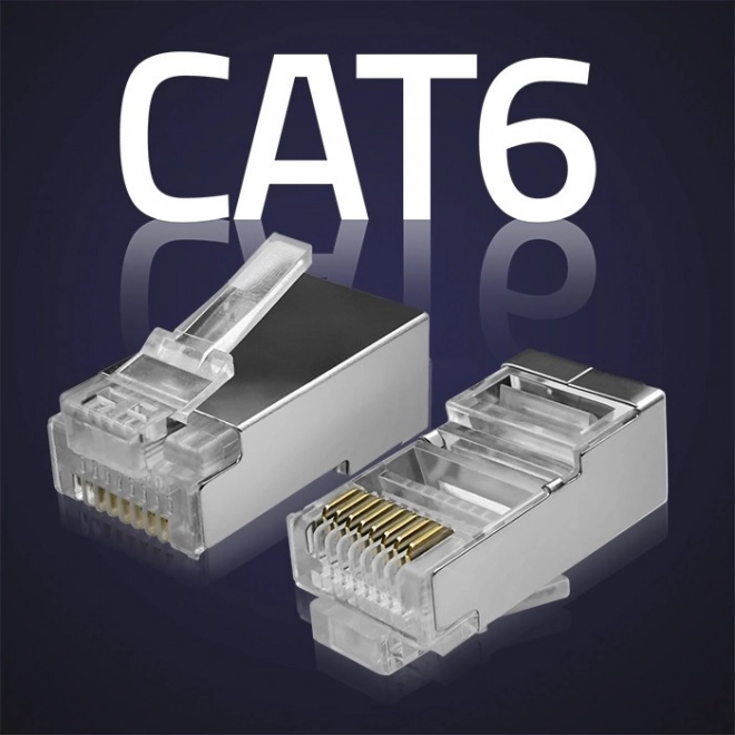 Rj45 áthúzó csatlakozó CAT6 FTP aranyozott csatlakozók