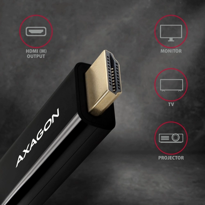 Axagon aktív mini DisplayPort - HDMI kábeles átalakító