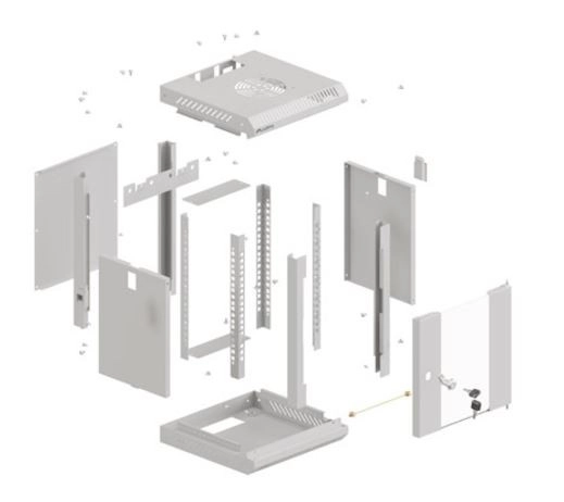 Lanberg rack fali szekrény 10 hüvelykes 4U szürke