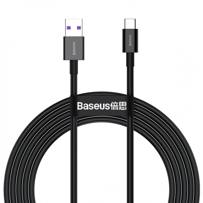 Baseus superior gyors töltő és adatkábel, 66W, 2m, fekete