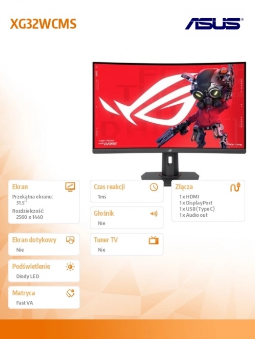 32 hüvelykes ROG ívelt monitor 280Hz