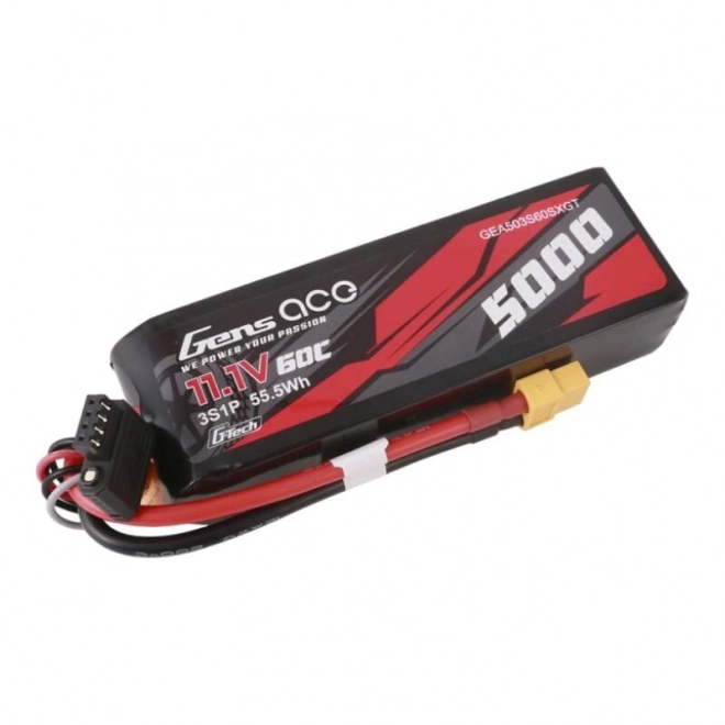 Gens ace G-Tech 5000mAh 11,1V 60C rövid Lipo akkumulátor XT60 csatlakozóval