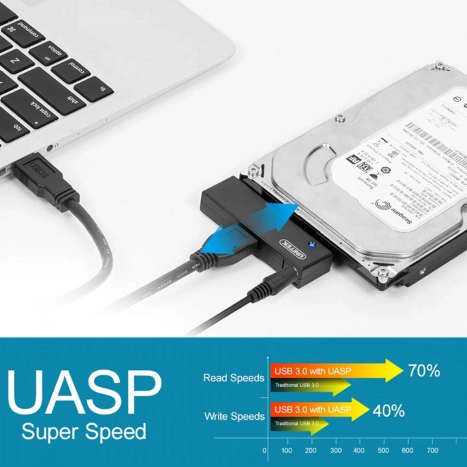 USB 3.0 - SATA III adapter HDD/SSD 2,5/3,5 hüvelyk