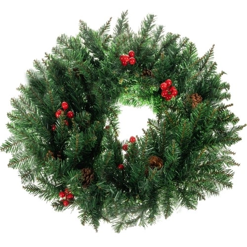 Díszítő karácsonyi koszorú ajtóra