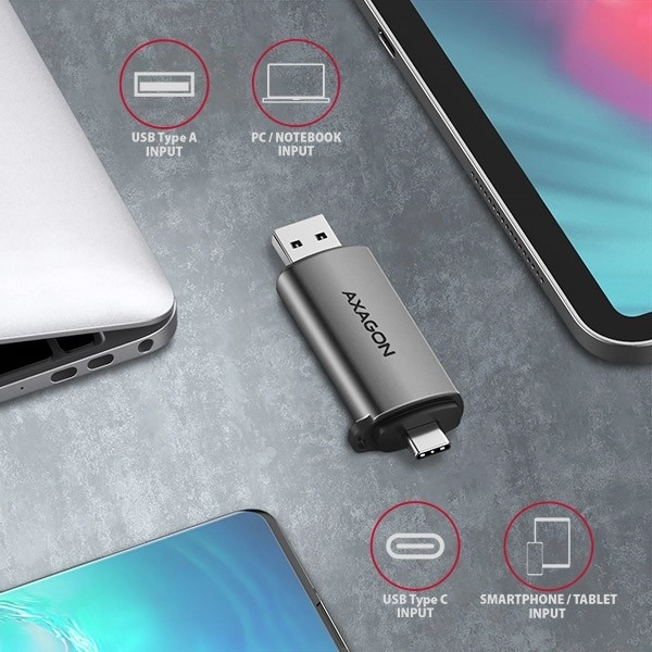 Multifunkciós kártyaolvasó USB-C és USB-A csatlakozókkal