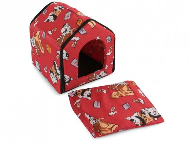 Kutyarajzos textil ház kisállatoknak