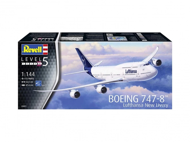Boeing 747-8 Lufthansa műanyag modell készlet