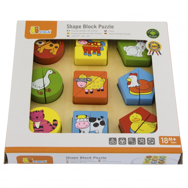 Viga fa oktatási állatok puzzle