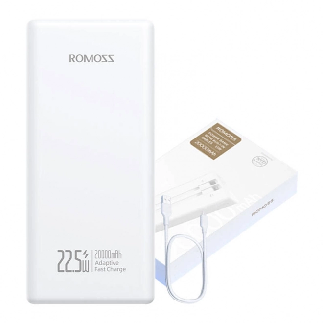 Romoss fehér 20000mAh 22.5W külső akkumulátor