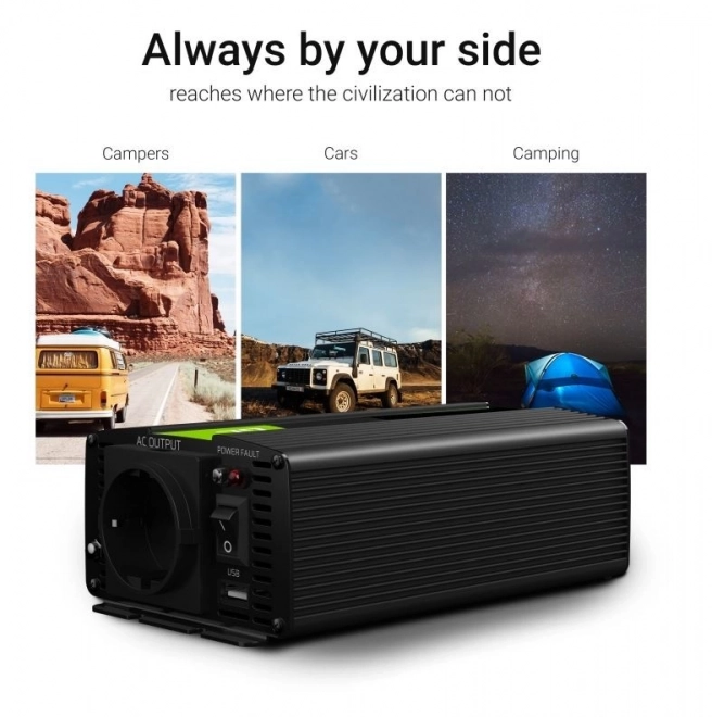 Hordozható feszültségátalakító Green Cell 12V-ról 230V-ra 1000W/2000W