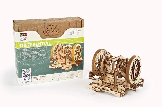 Ugears 3D fa mechanikus puzzle STEM oktatási differenciálmű