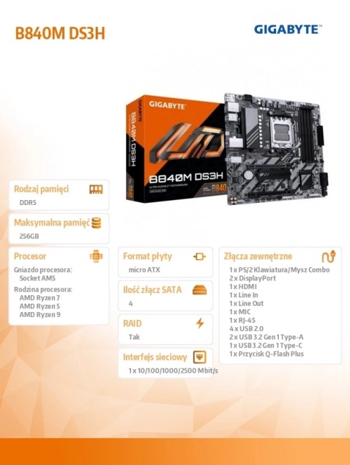 Kiváló teljesítményű AM5 csatlakozós alaplap HDMI/2DP