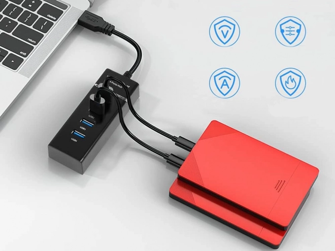 Usb 3.0 hub 4 portos elosztó adapter