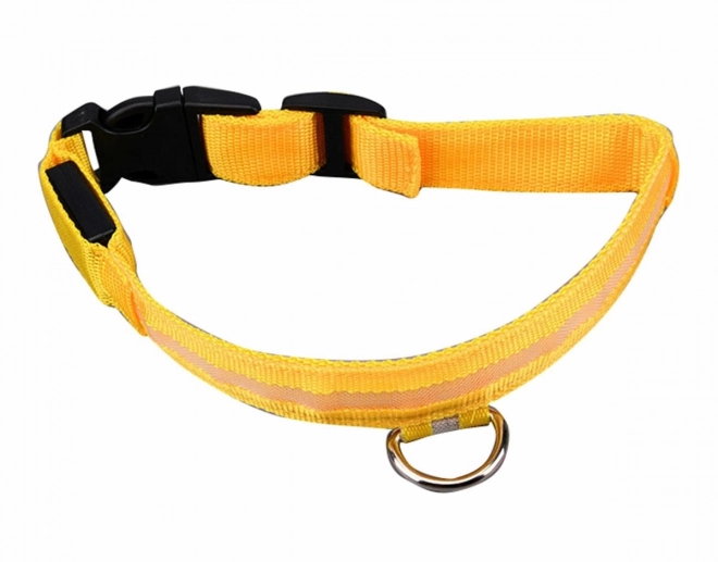 Világító LED nyakörv kutyáknak 34-42 cm sárga