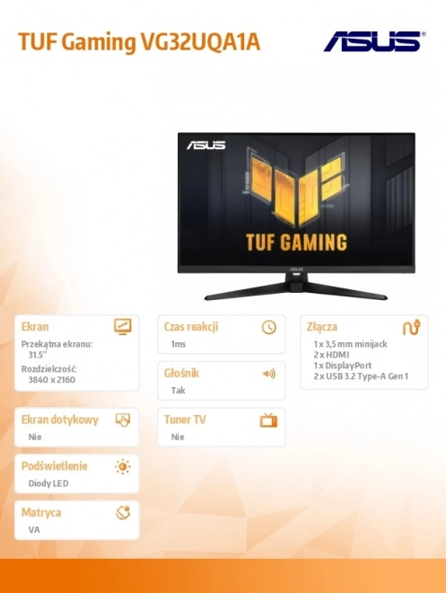 32 hüvelykes 4K gamer monitor VG32U