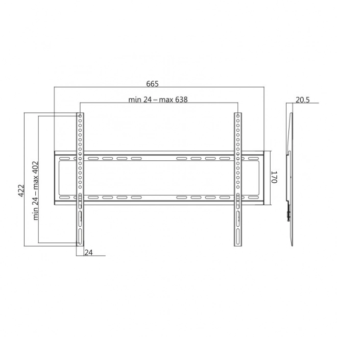 Fali konzol LCD/LED 37-70 hüvelykes, max. 35 kg