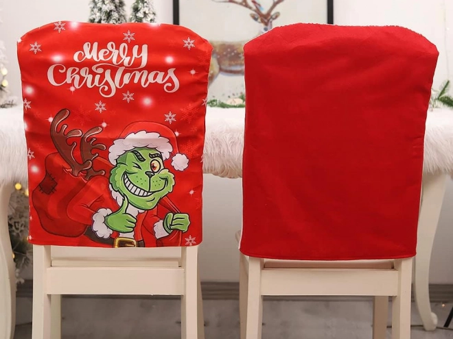 Karácsonyi dekoratív szék huzat GRINCH háttámlára