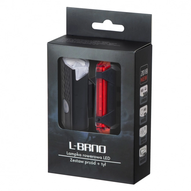Led kerékpárlámpa szett elöl-hátul USB