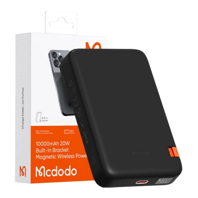 Mcdodo mágneses powerbank és állvány 10000mAh, 20W fekete