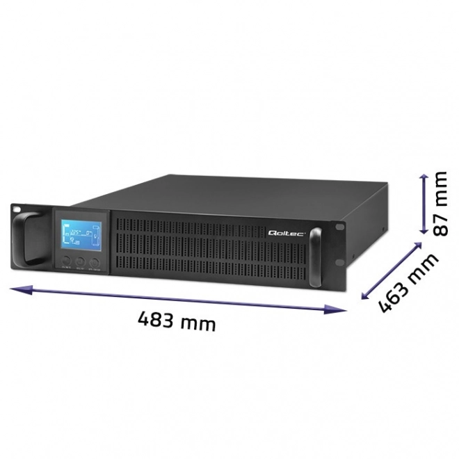 Tartalék áramforrás UPS RACK 1kVA 800W LCD-vel