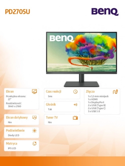 27 hüvelykes LED monitor PD2705U