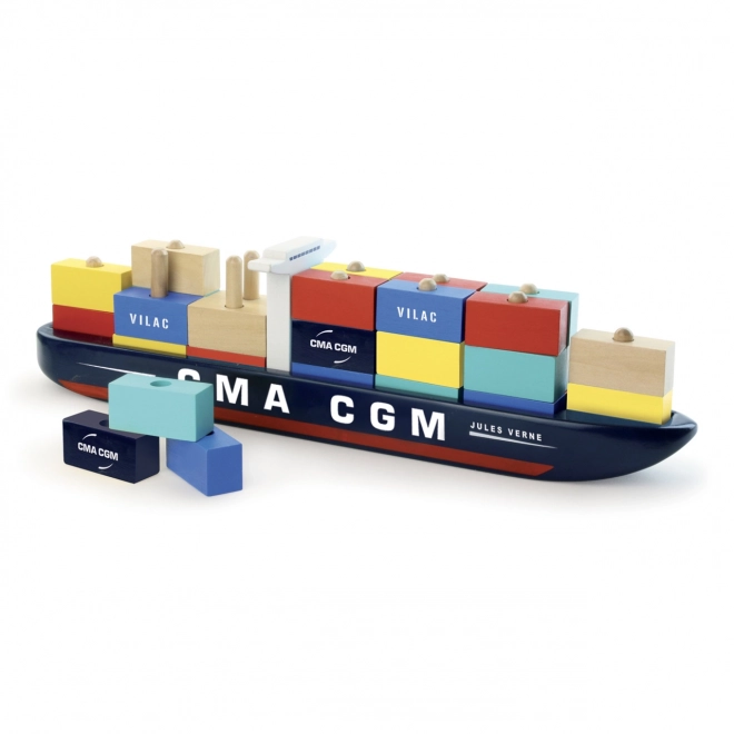 Vilac Fa kirakós konténerszállító hajó CMA CGM Jules Verne