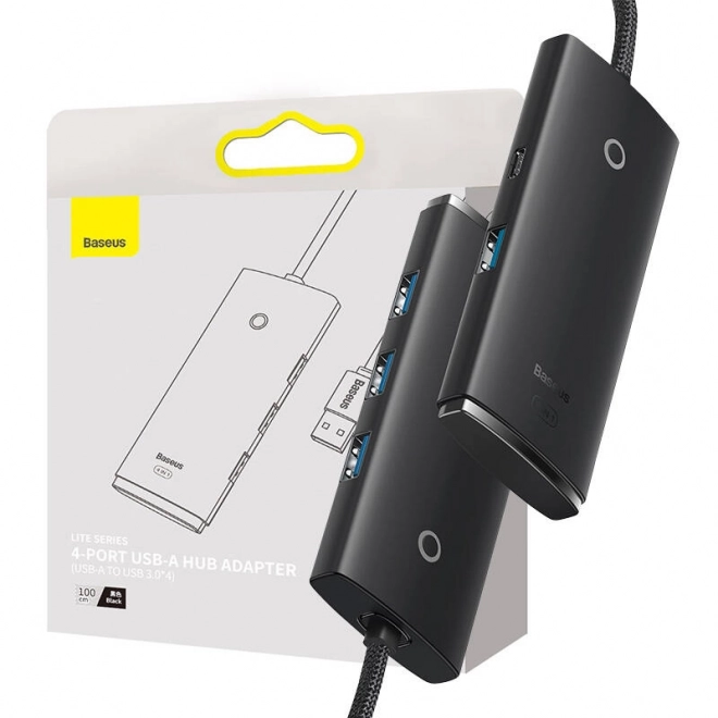 Baseus Lite sorozatú 4 az 1-ben USB hub (fekete)