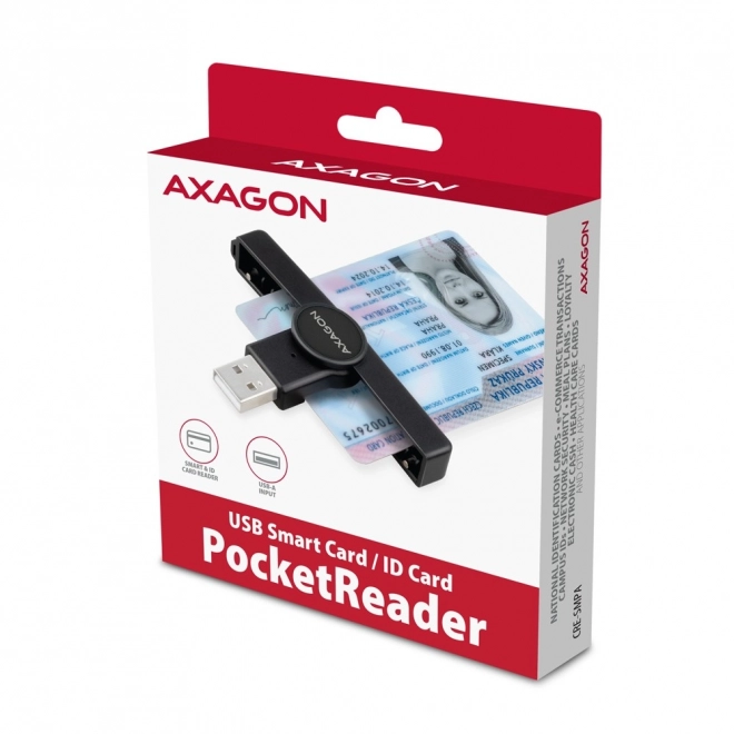 Axagon PocketReader USB-A azonosító kártyaolvasó