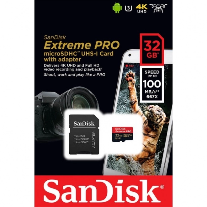 sandisk extreme pro 32gb microsdhc memória kártya