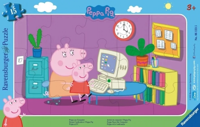 Prasátko Peppa puzzle 15 darabos